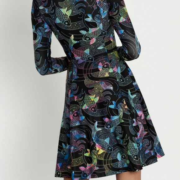 BlackMilk Koi Rainbow LS Evil LL Dress XL - Picture 3 of 9